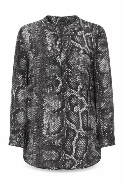 Principles Women's Grey Animal Print Blouse, Size 10