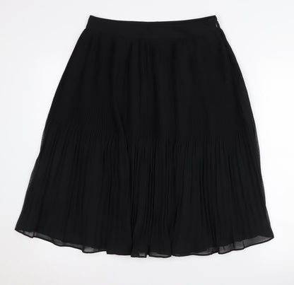 Marks and Spencer Black Pleated Midi Skirt Size 8