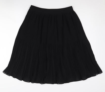 Marks and Spencer Black Pleated Midi Skirt Size 8