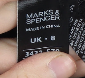 Marks and Spencer Black Pleated Midi Skirt Size 8