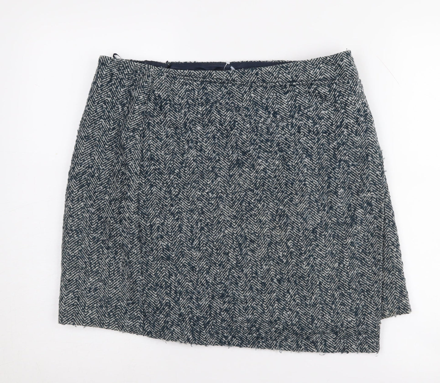 Marks and Spencer Women's Grey Herringbone Skirt, Size 14