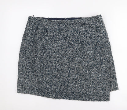Marks and Spencer Women's Grey Herringbone Skirt, Size 14