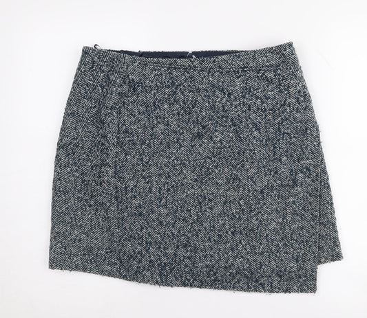 Marks and Spencer Women's Grey Herringbone Skirt, Size 14