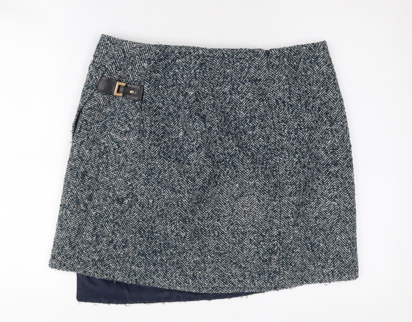 Marks and Spencer Women's Grey Herringbone Skirt, Size 14