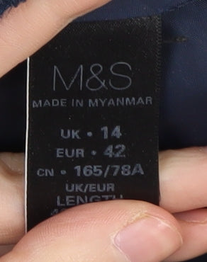 Marks and Spencer Women's Grey Herringbone Skirt, Size 14