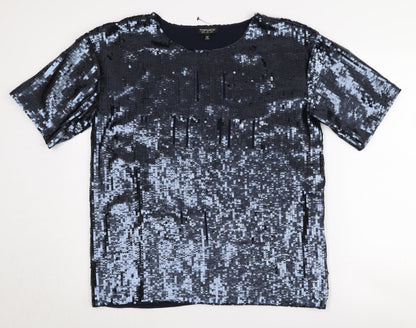 Womens UK Size 6 Topshop Black  T-Shirt