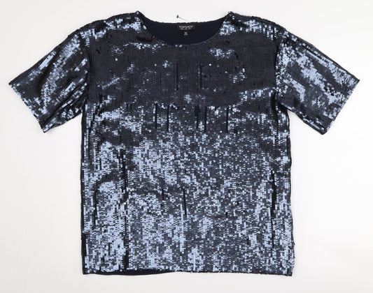 Womens UK Size 6 Topshop Black  T-Shirt