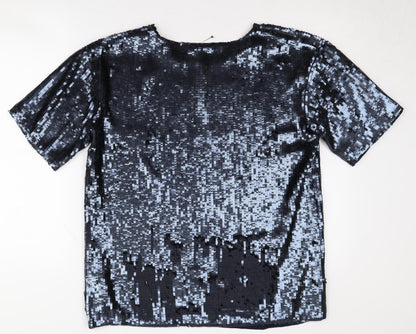 Womens UK Size 6 Topshop Black  T-Shirt