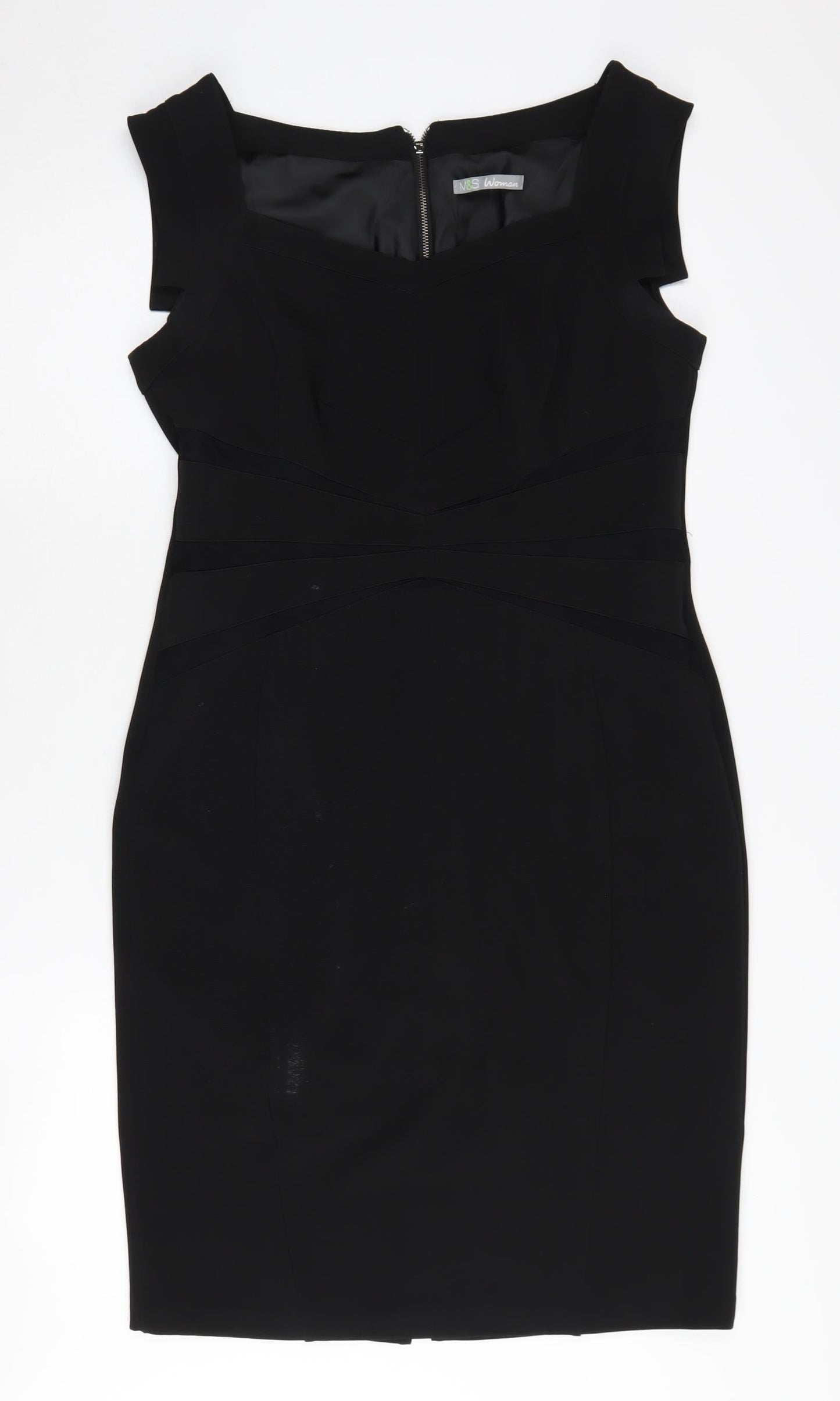 Marks and Spencer Black Sheath Dress Size 14