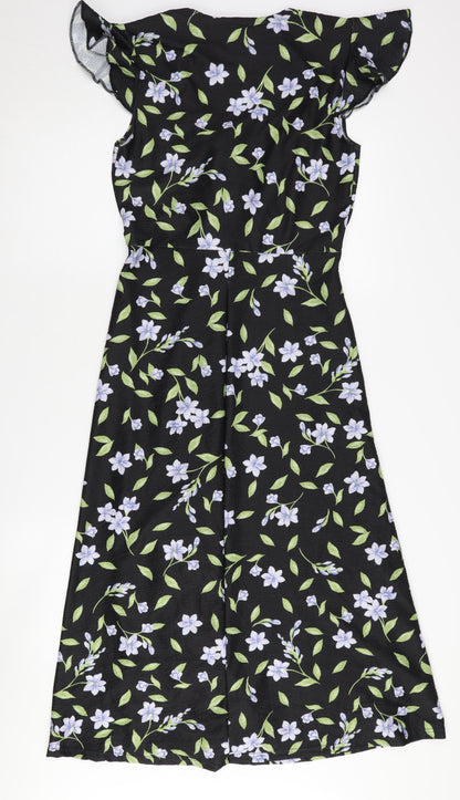 River Island Women's Black Floral Dress Size 10