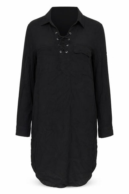 Paraphrase Women's Black Lace-Up Dress - Size 14
