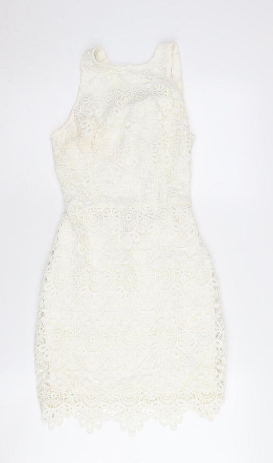Hollister Women's Ivory Lace Sheath Dress Size S
