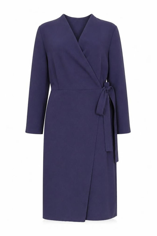 Front view of Topshop Petite Purple Wrap Dress -, size 10