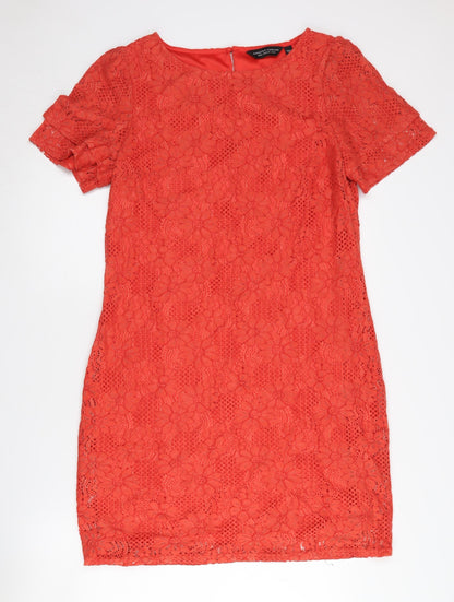 Dorothy Perkins Women's Red Lace Dress Size 14