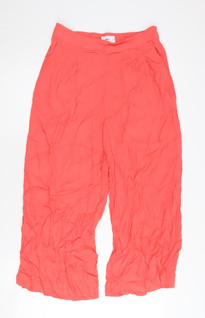 MNG Women's Red Wide-Leg Trousers, Size S, Viscose