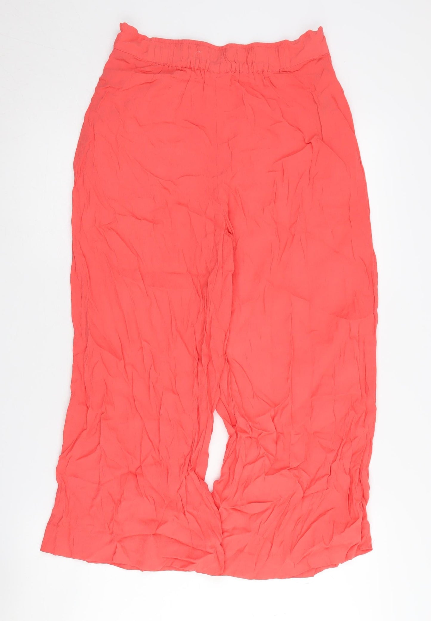 MNG Women's Red Wide-Leg Trousers, Size S, Viscose