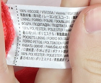 MNG Women's Red Wide-Leg Trousers, Size S, Viscose