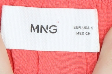 MNG Women's Red Wide-Leg Trousers, Size S, Viscose