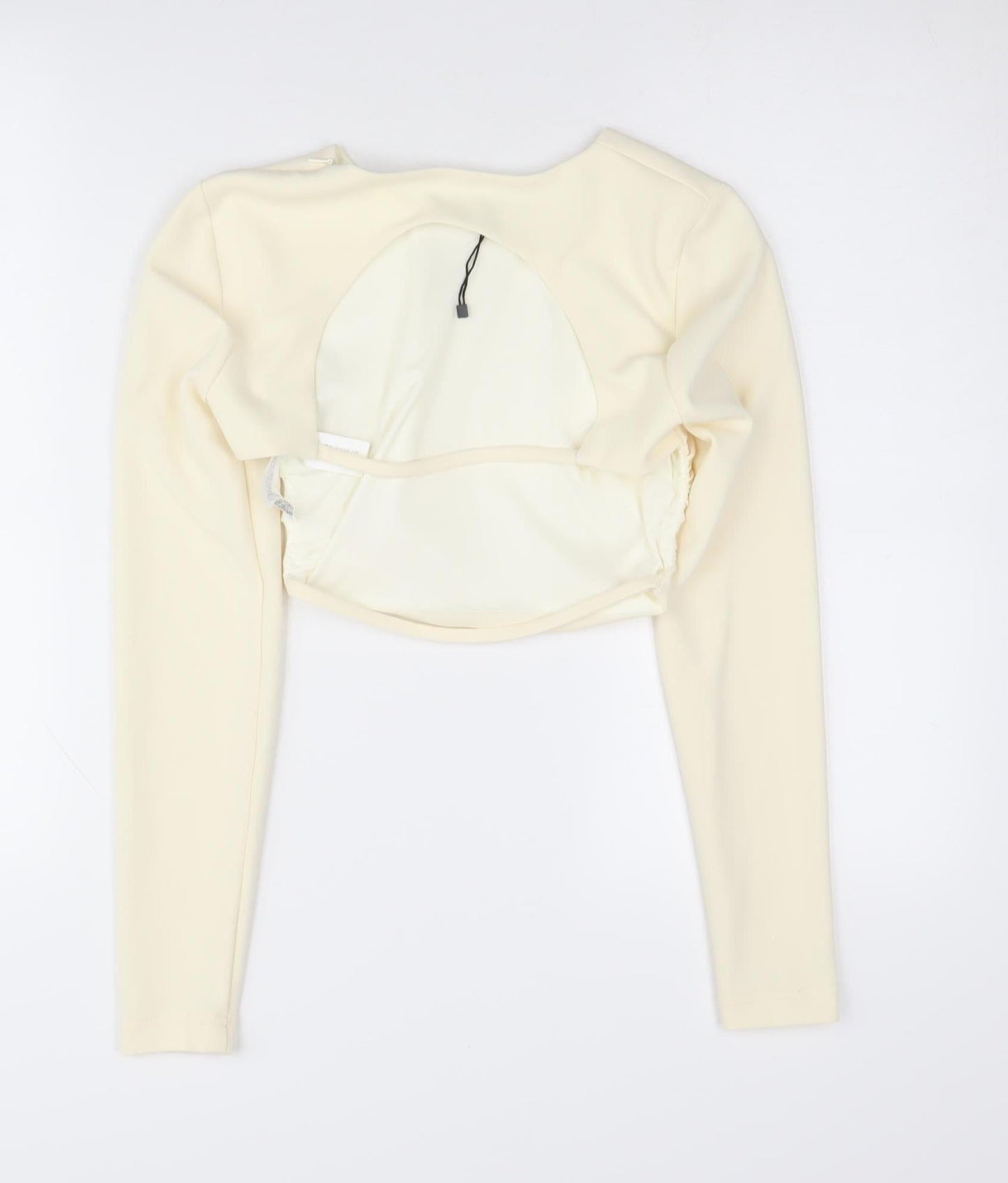 Womens UK Size XS Zara Ivory Cropped Blouse