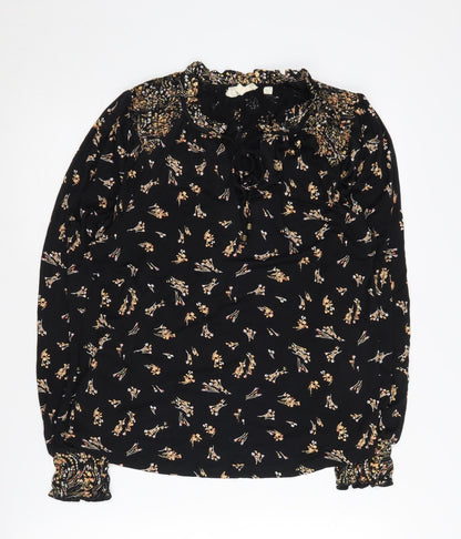 Womens UK Size 8 Fat Face Black  Blouse