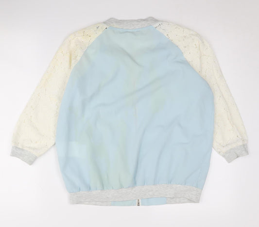 Womens UK Size L FB Sister Blue Bomber Jacket