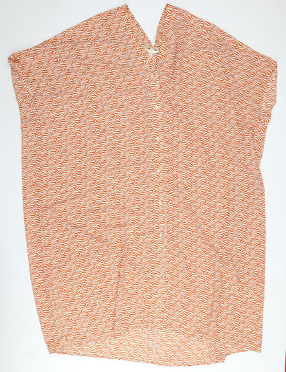 H&M Orange Geometric V-Neck Dress, Size 12, Women's