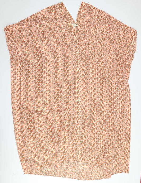 H&M Orange Geometric V-Neck Dress, Size 12, Women's
