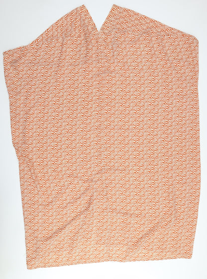 H&M Orange Geometric V-Neck Dress, Size 12, Women's