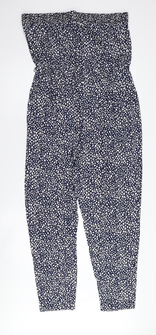 Oasis Women's Blue Spotted Jumpsuit L