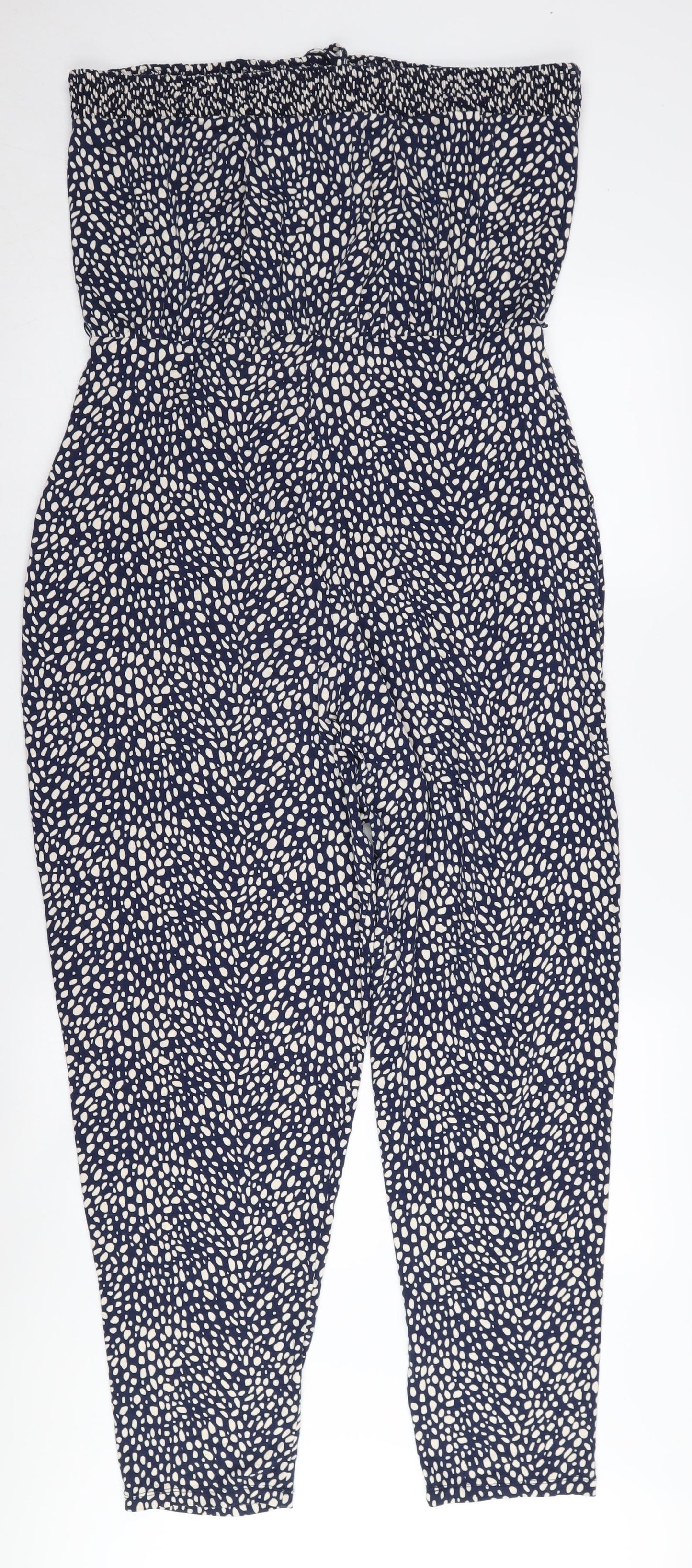 Oasis Women's Blue Spotted Jumpsuit L