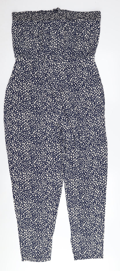 Oasis Women's Blue Spotted Jumpsuit L
