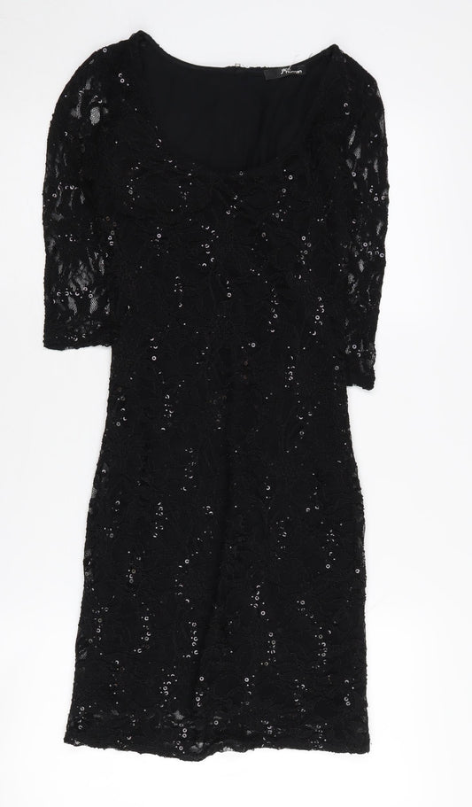 Jane Norman Women's Black Sequin Dress Size 6