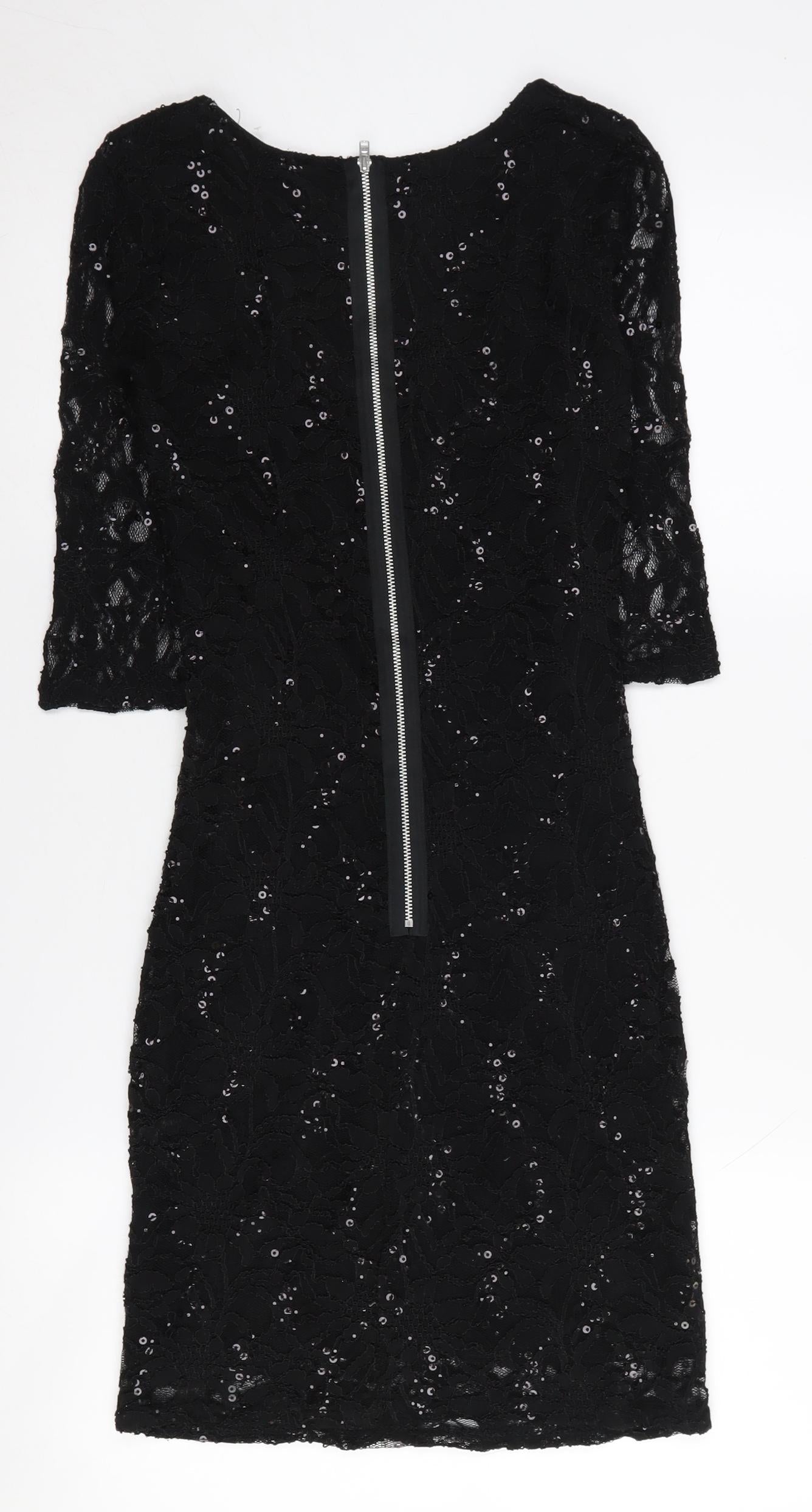 Jane Norman Women's Black Sequin Dress Size 6