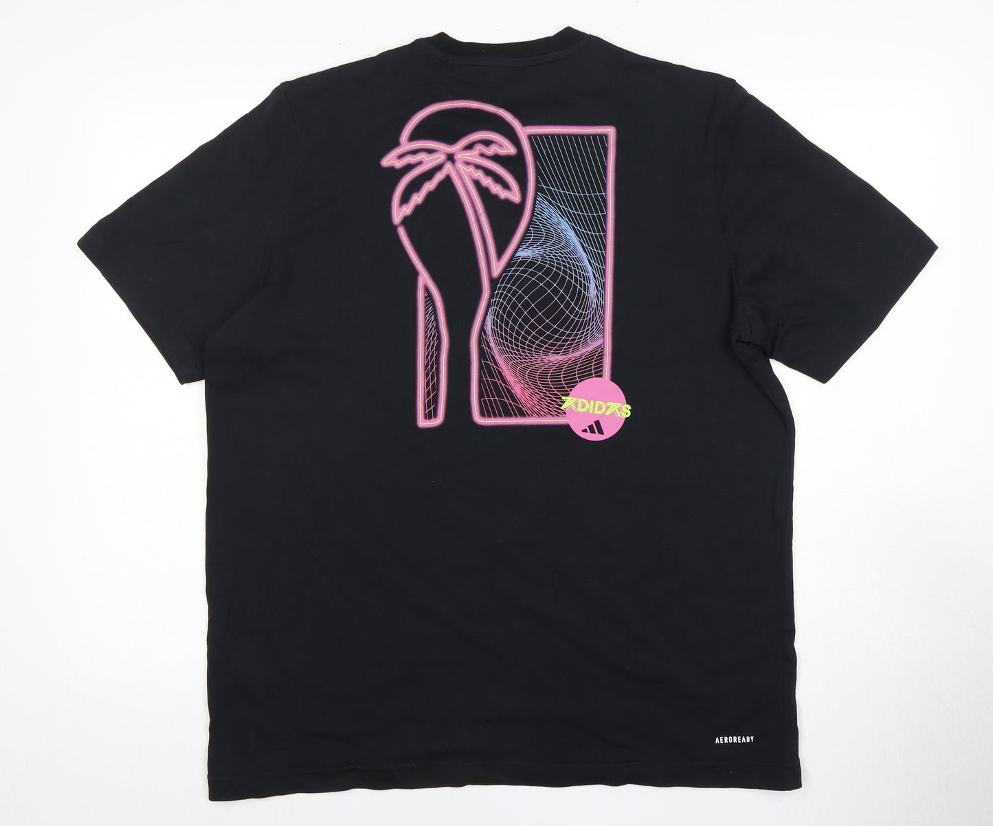 Adidas Men's Black T-Shirt L - Beach Retro Style