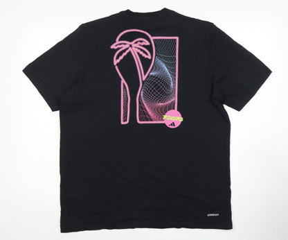 Adidas Men's Black T-Shirt L - Beach Retro Style