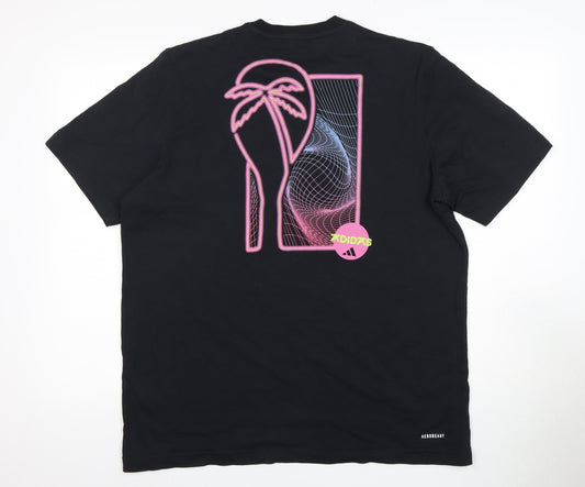 Adidas Men's Black T-Shirt L - Beach Retro Style