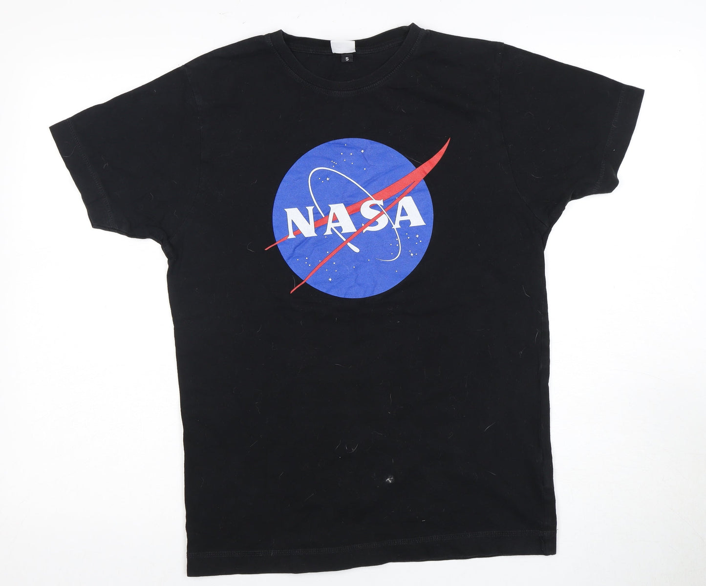 Men's Small Black NASA Graphic T-Shirt, Cotton, Crew Neck, Short Sleeve