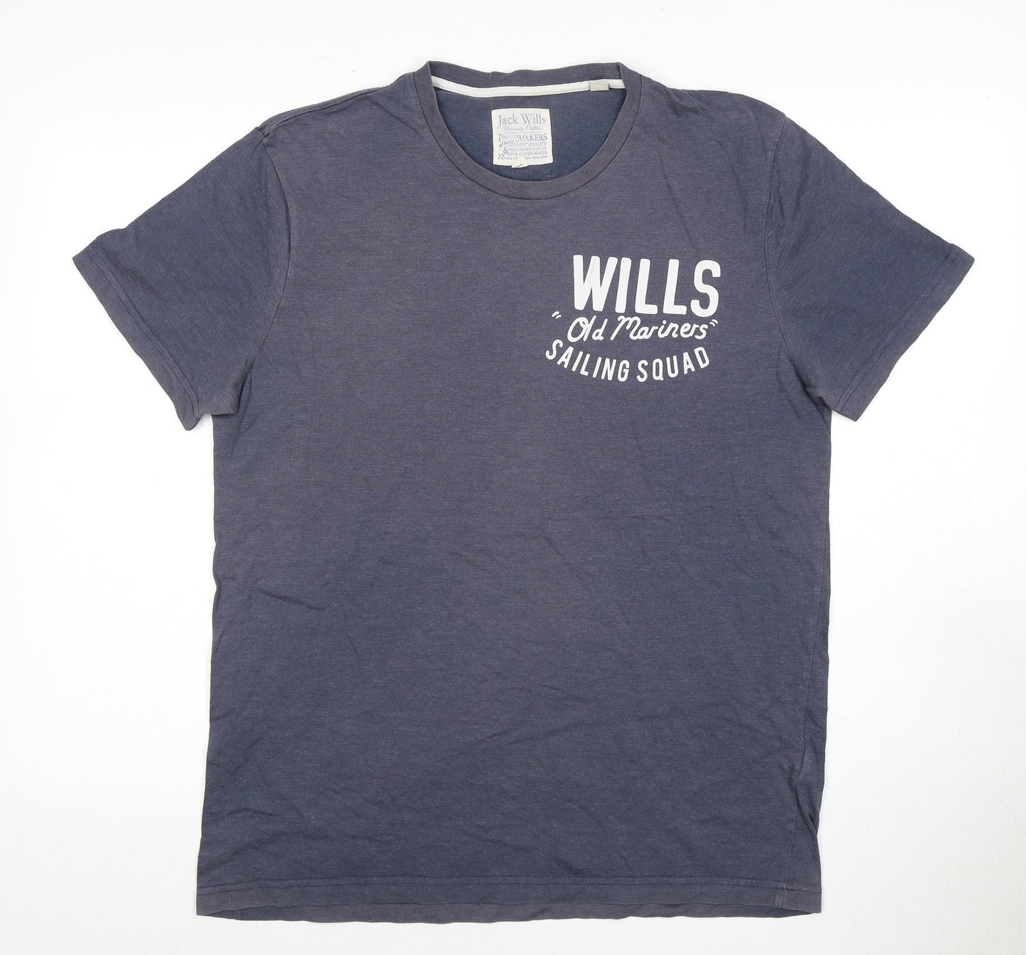 Jack Wills Men's Blue Crew Neck T-Shirt, Short Sleeve
