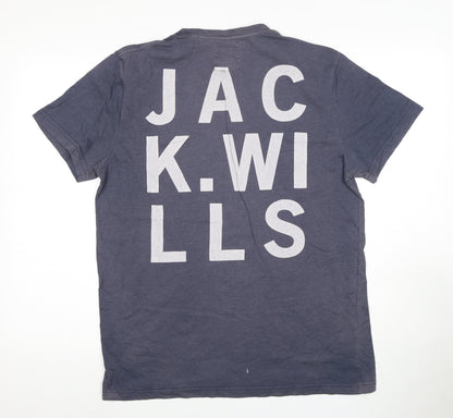 Jack Wills Men's Blue Crew Neck T-Shirt, Short Sleeve