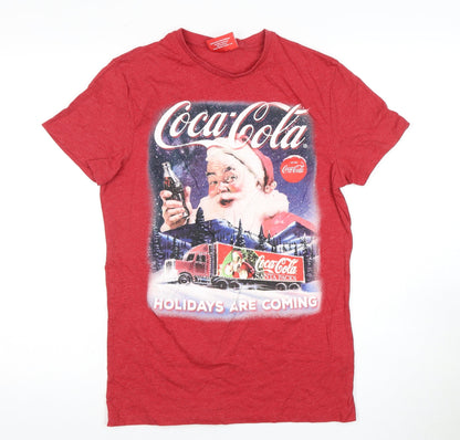 Mens UK Size S Coca-Cola Red  T-Shirt