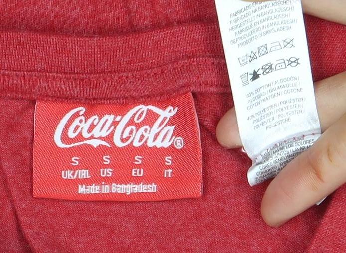 Mens UK Size S Coca-Cola Red  T-Shirt