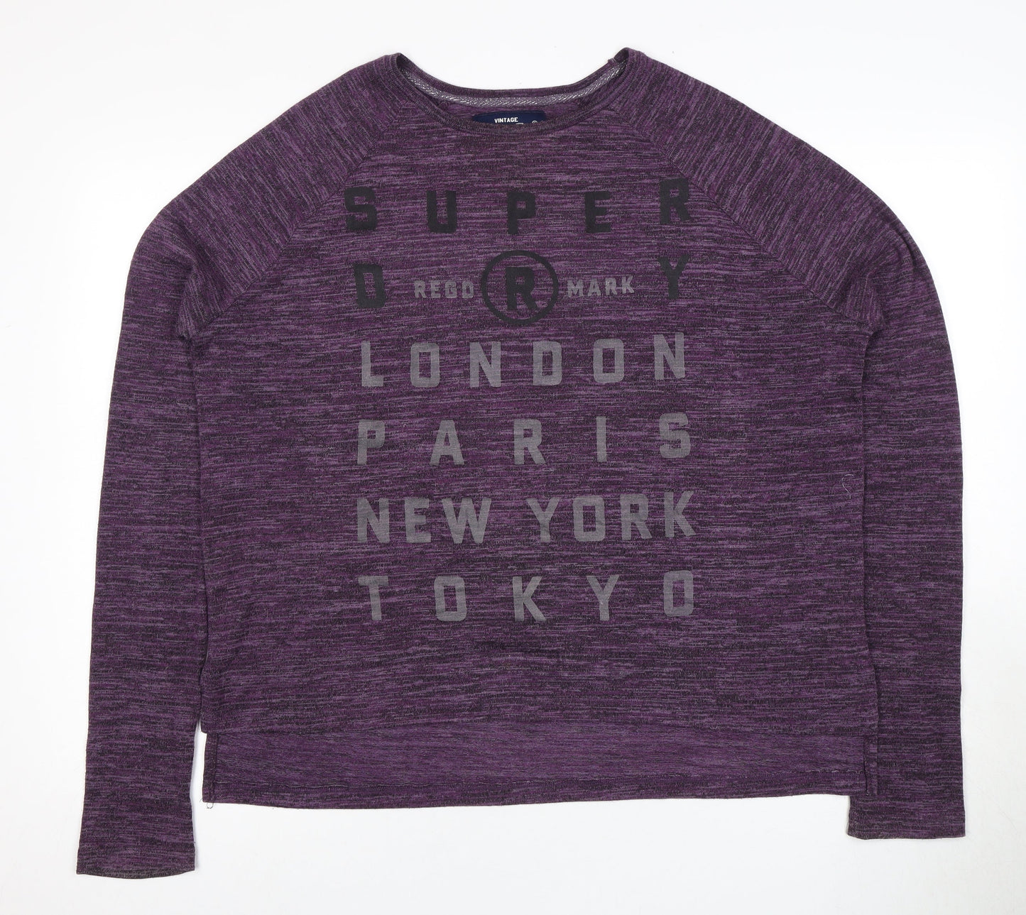 Unisex Adults UK Size M Superdry Purple Basic T-Shirt
