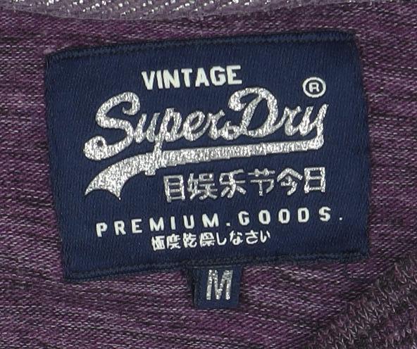 Unisex Adults UK Size M Superdry Purple Basic T-Shirt
