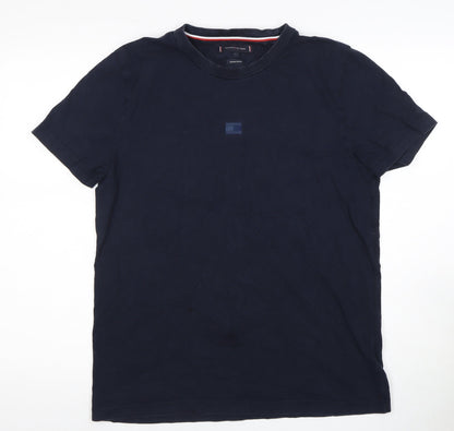 Tommy Hilfiger Men's Blue Crew Neck T-Shirt Large