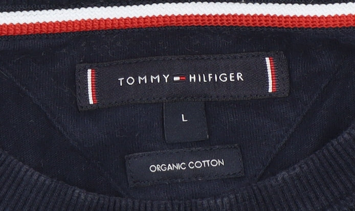 Tommy Hilfiger Men's Blue Crew Neck T-Shirt Large