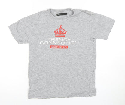 French Connection Graphic Grey T-Shirt Boys 9-10 Years