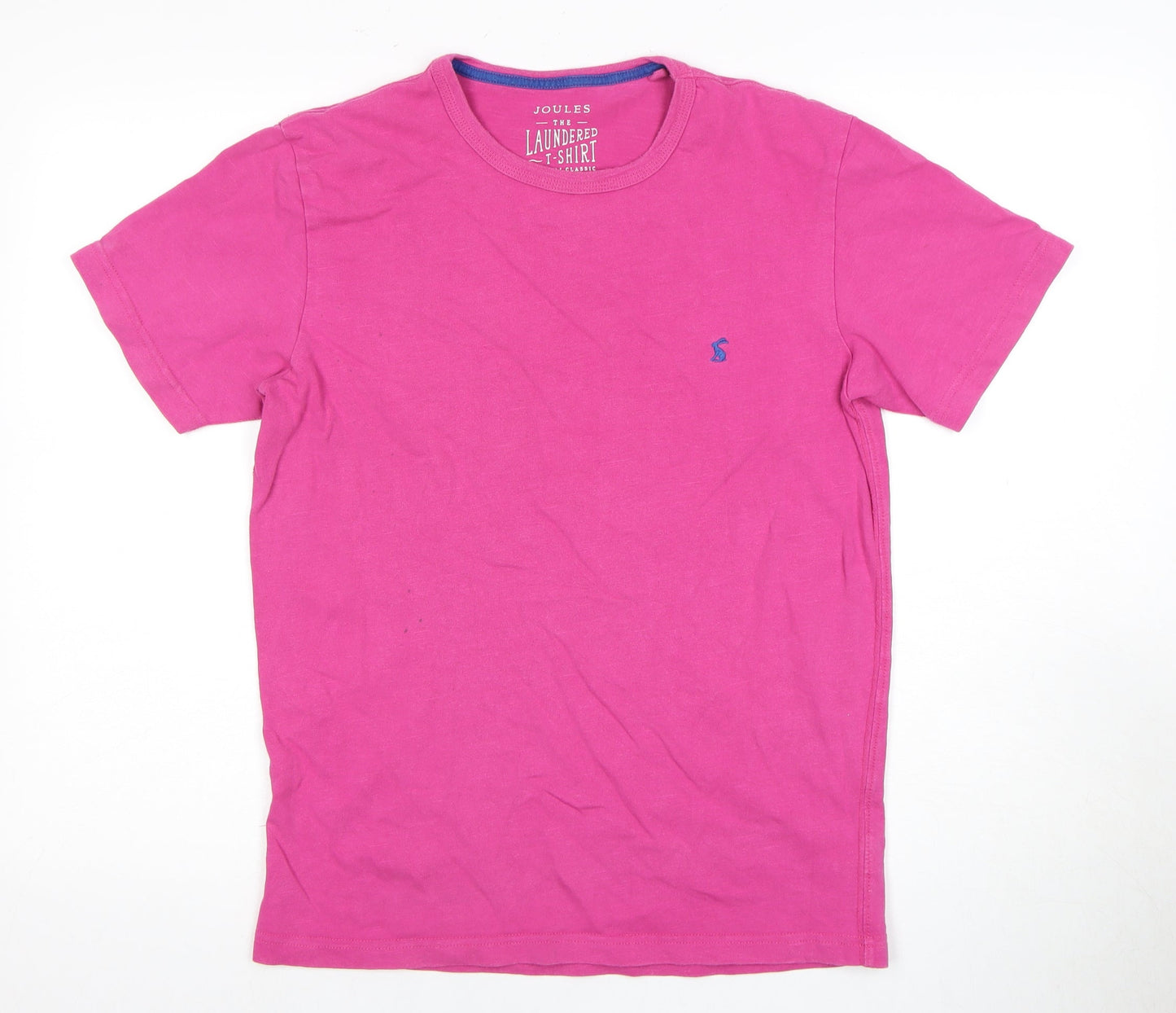 Joules Men's Pink Crew Neck T-Shirt, Size S, Cotton