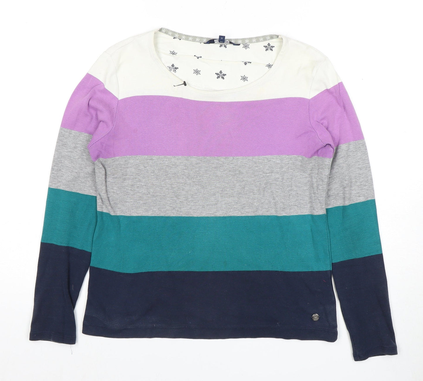 Womens UK Size 12 Maine Multicoloured Basic T-Shirt