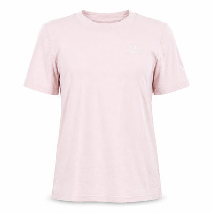 Front view of Reebok Pink unisex t-shirt s - stylish cotton tee