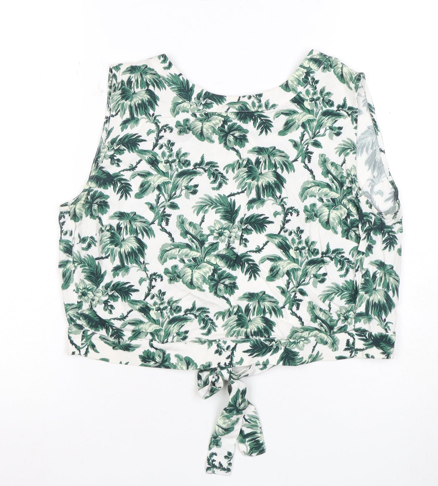 Jack Wills Women's Green Floral Sleeveless Top Size 10